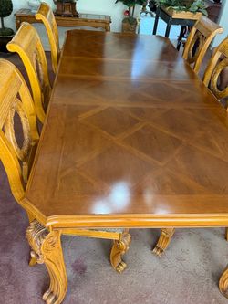 Wood Dining Table with Chairs Set