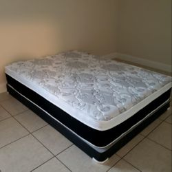 NEW QUEEN PILLOW-TOP MATTRESS AND BOX SPRING - 2PC