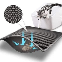 Bull-o Cat Litter Mat Litter Trapper Size 24” X 15”, Honeycomb Double-Layer Design Waterproof Urine Proof Material, 2-Layer Sifting Easy Clean Scatter
