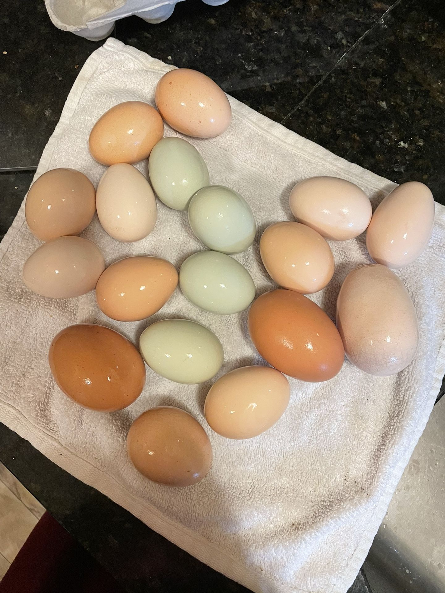 Fresh eggs.