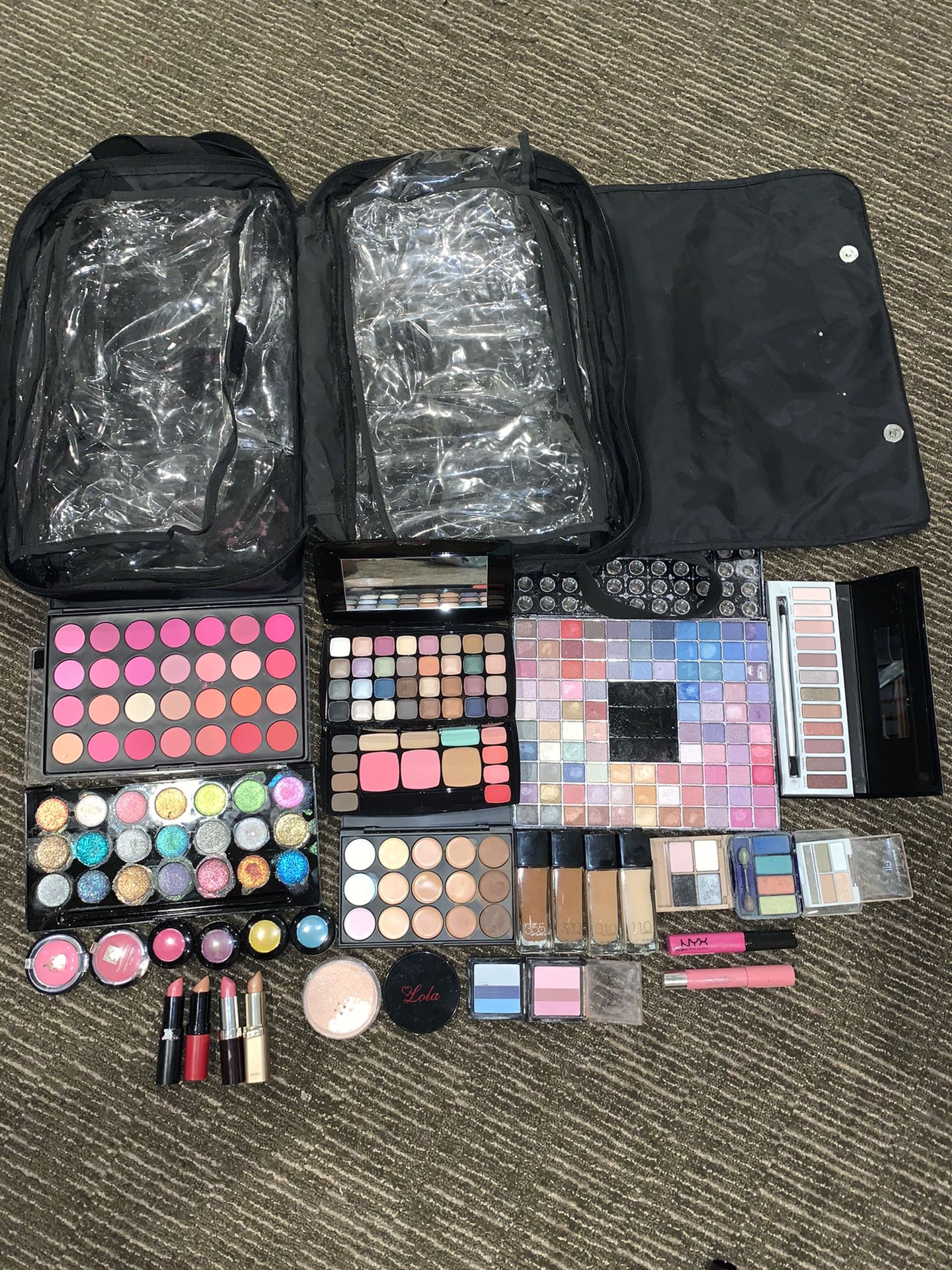 Makeup artist kit with large makeup bag