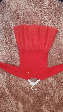 Holiday red dress with gold sparkle