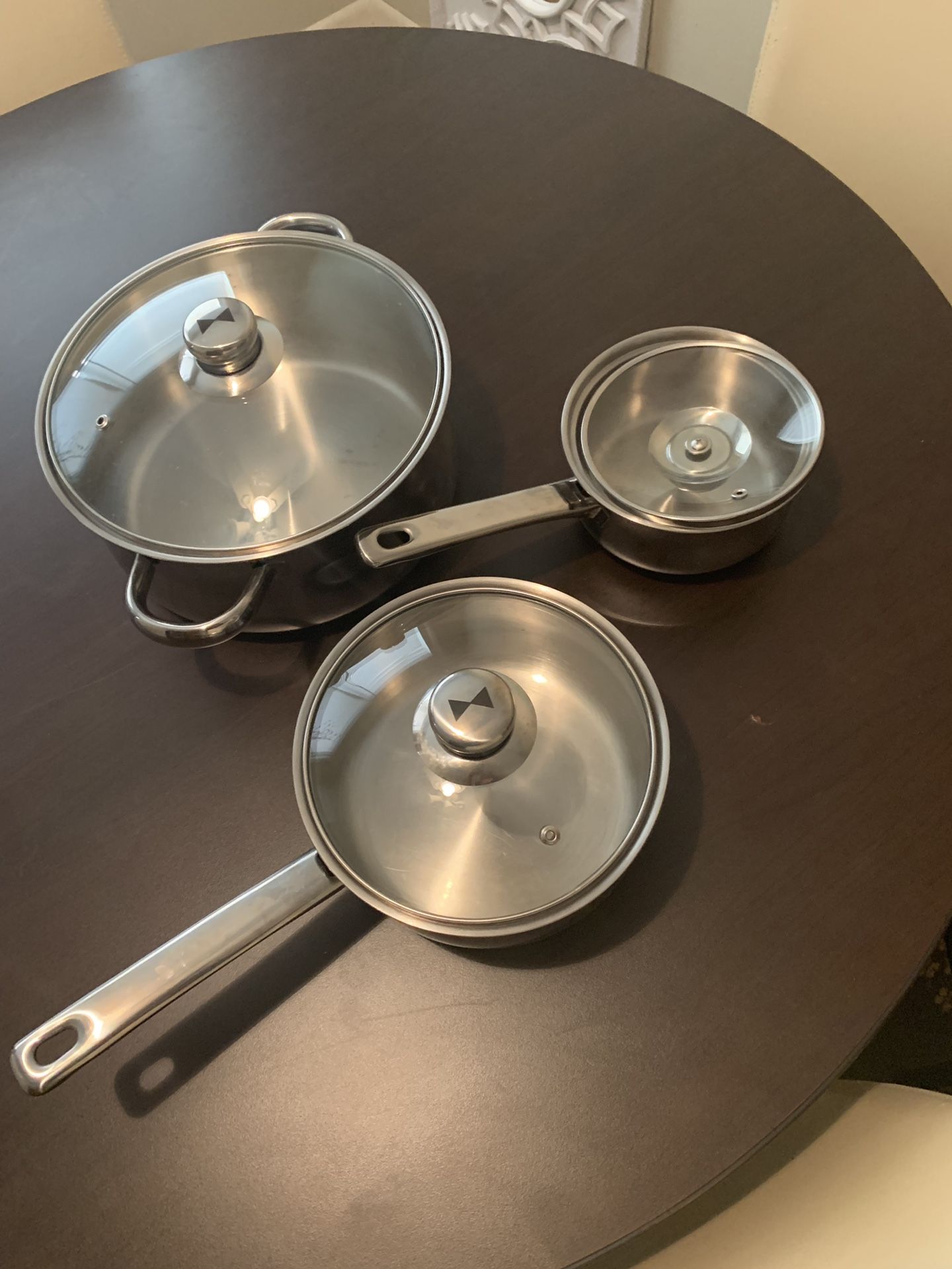 Three stainless steel Tuxton brand like new