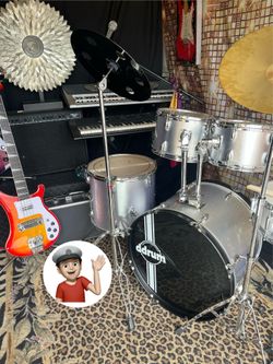 🔥 Complete Drum Set SILVER DRUMS