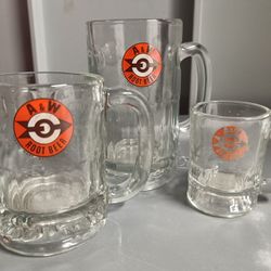 RARE Original 1950's A&W Mug Set.