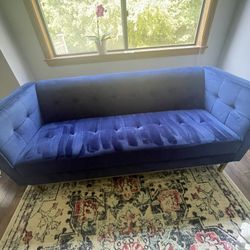 Velvet Blue Couch 