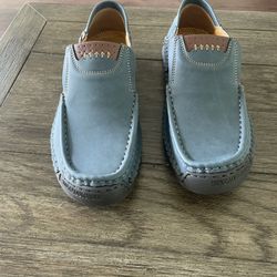 Blue leather slip-ons - men’s 7-1/2