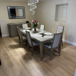 Dining Table With 6 Chairs And Buffet