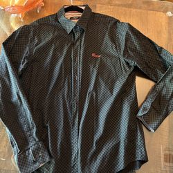 Black And Silver Gucci Button Up Shirt