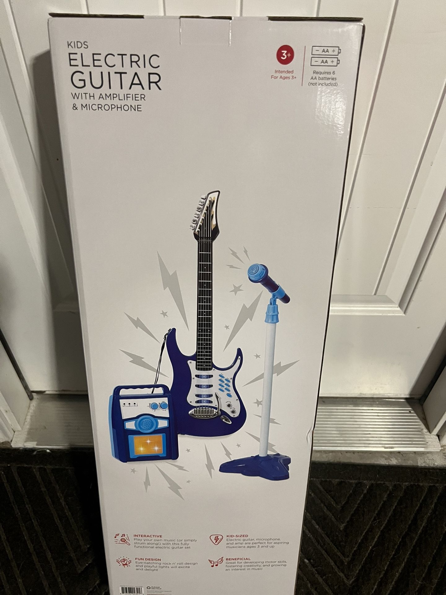 Kids Electric Guitar W/ Amplifier & Microphone 