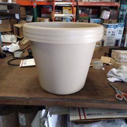 Hc 16" Plstic Flower Pot Container Garden Planter With Molded Rim And Drainage Holes, Sandstone 3PK