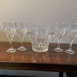 Dublin Crystal Ice Bucket and set of 4 Goblets