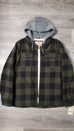 Levi's Sherpa Lined Flannel Jacket Size LARGE 