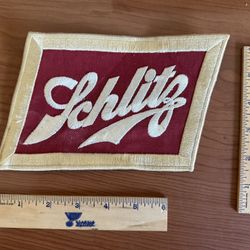 Vintage Large 7" Schlitz Beer Embroidered Patch Logo Patch