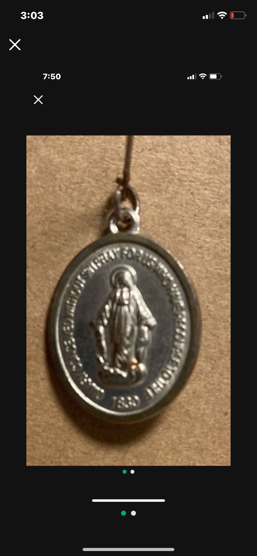 Silver Virgin Mary Pendant
