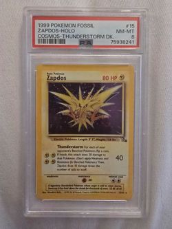 Fossil Zapdos Holo PSA Grade 8