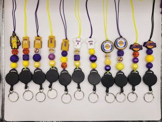 Basketball Team Snap Away Beaded Retractable Lanyards (PICK UP ONLY NE 93306)