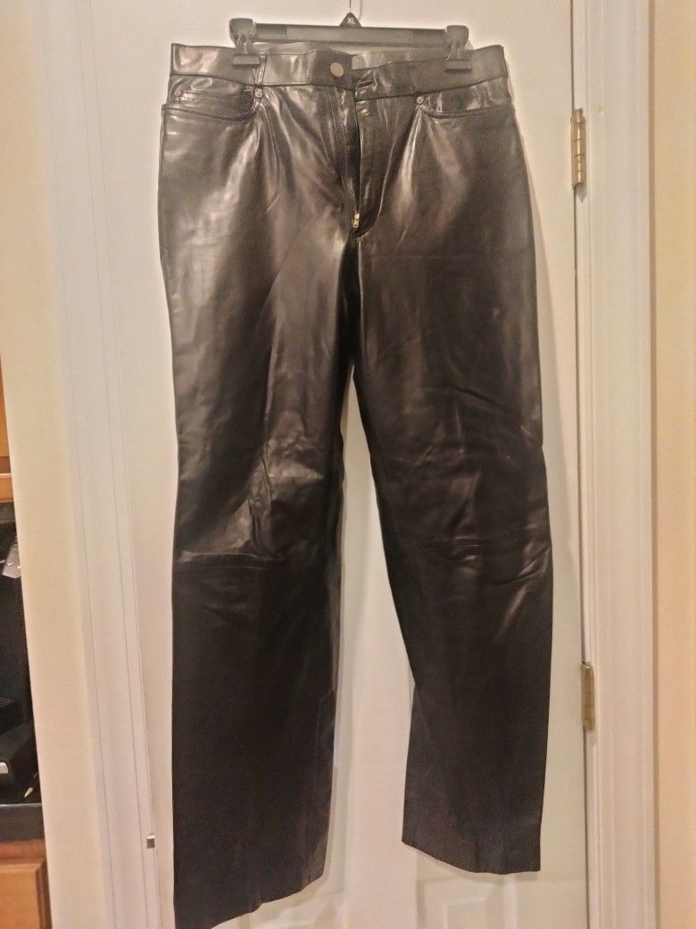 Mens Vintage Leather Pants 