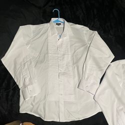 Men's Tuxedo Shirt with 1/4" Pleats and Point Collar