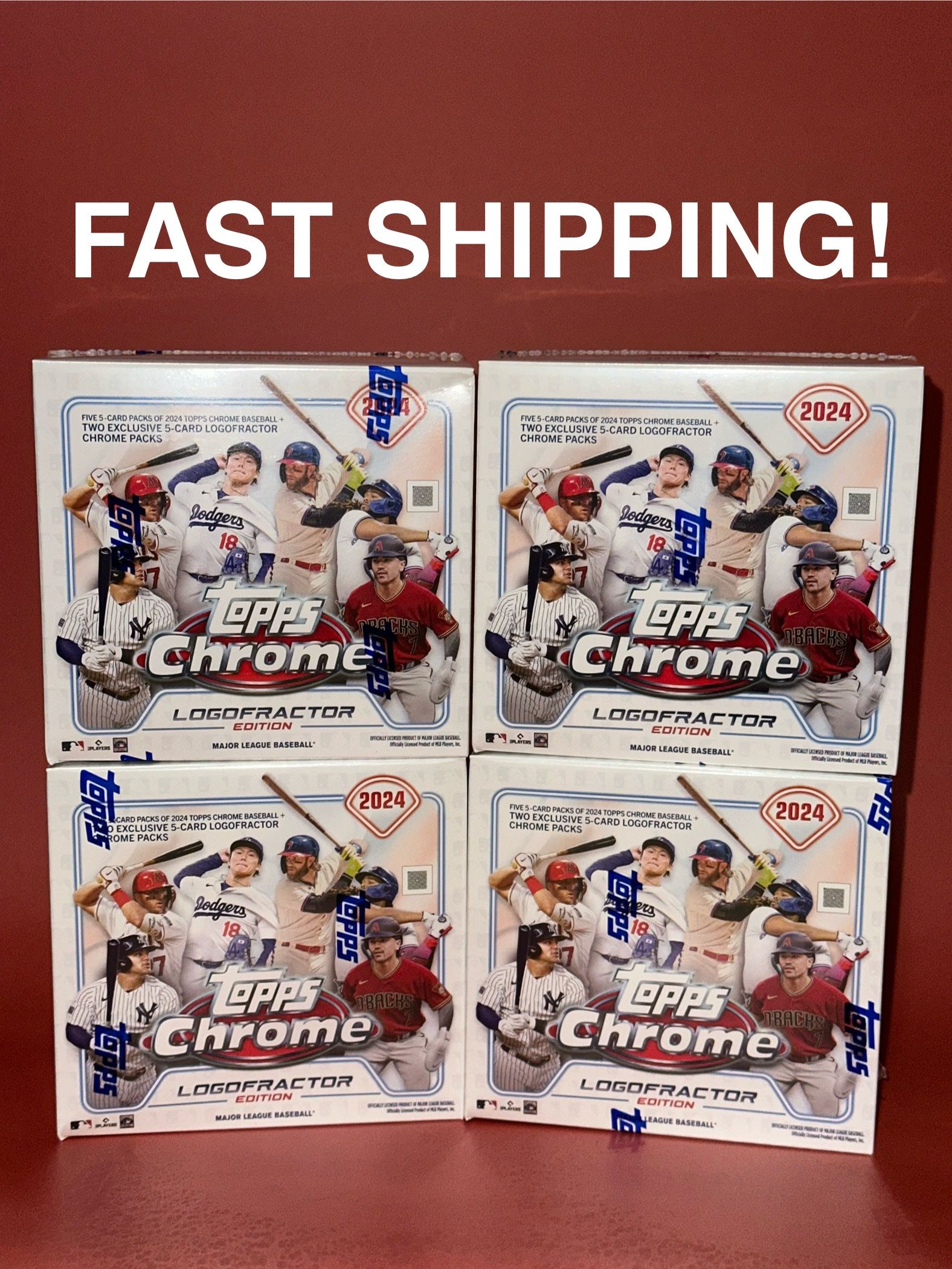 2024 MLB Topps Chrome Logofractor Factory Sealed Box (Lot of 4)