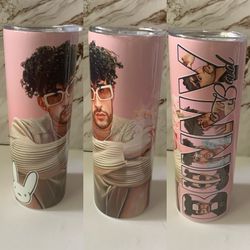 Bad Bunny Tumbler Cup Pink
