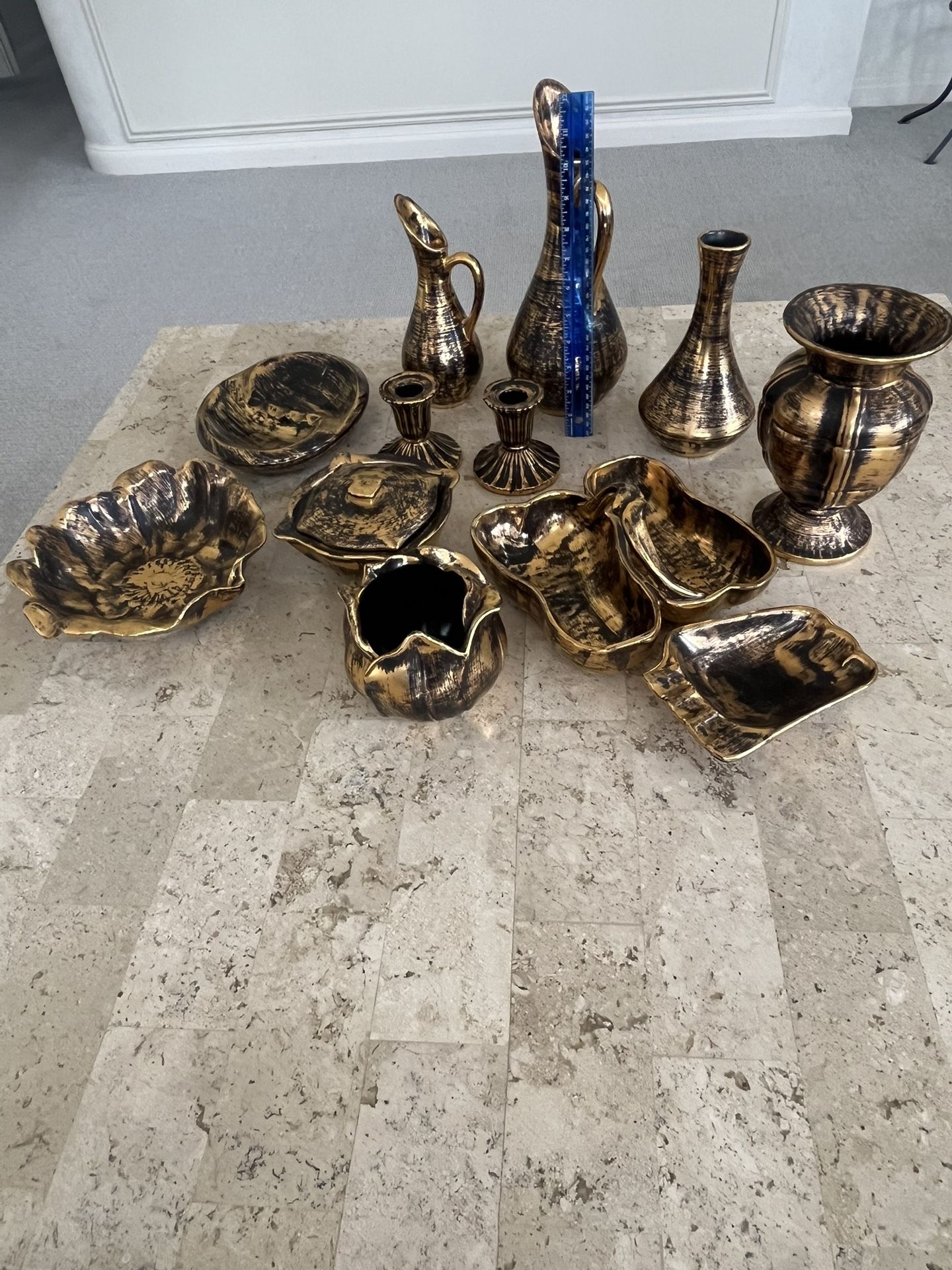 Stangl Mid-century Black Gold Pottery