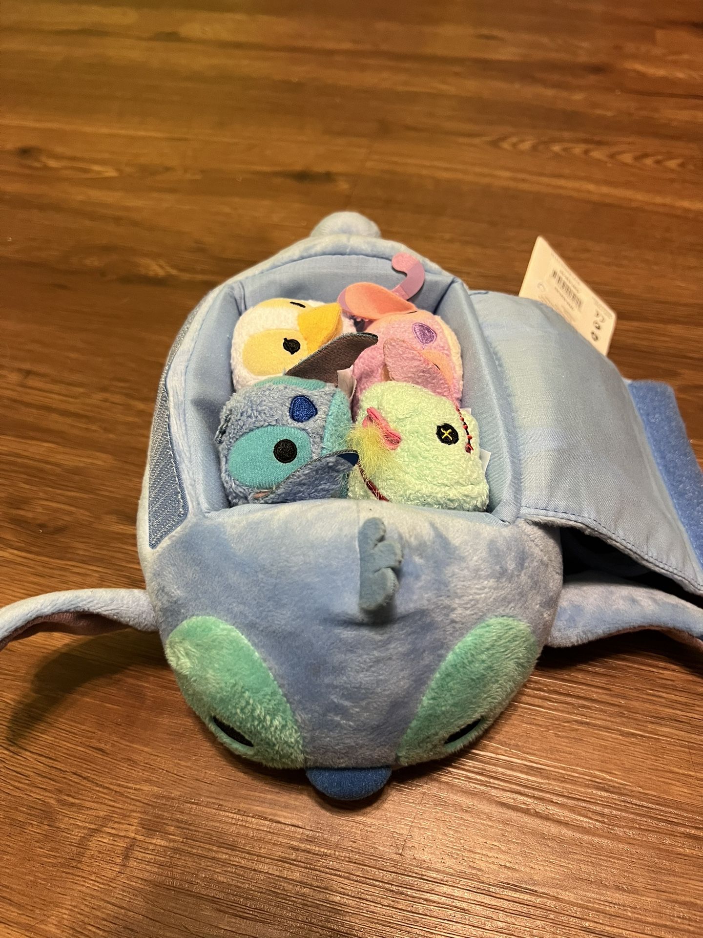 Disney Store 8" Stitch Tsum Tsum Bag Holder Set
