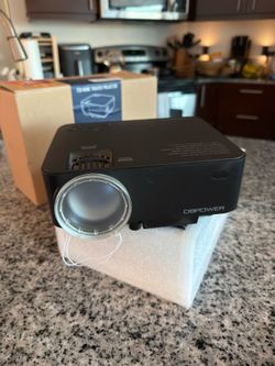 DBPOWER Mini Projector, 176" Display 1080p Full HD LED Movie, TV, Video Game - Black