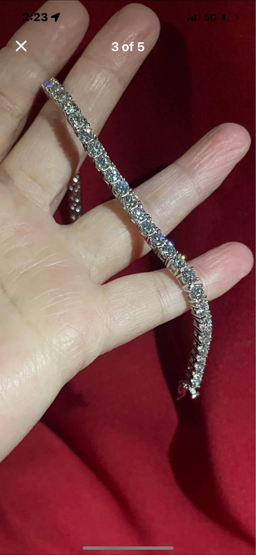 Genuine Moissanite Tennis Bracelet