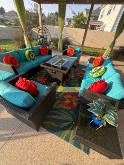 Outdoor Patio Furniture (12 piece set) plus Fire Pit Table