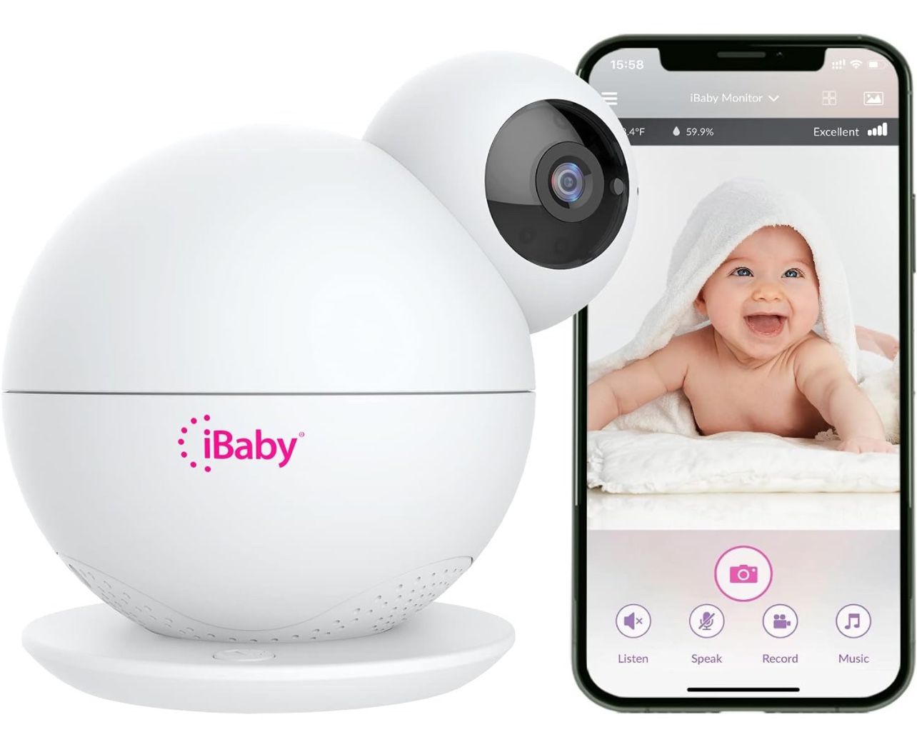 WiFi Baby Monitor with Camera & Audio Sleep Tracking Motion Alerts Wireless 360º