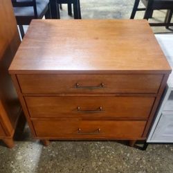 Mid-century Modern Style Solid Wood 3 Drawer Night Stand (NEW)