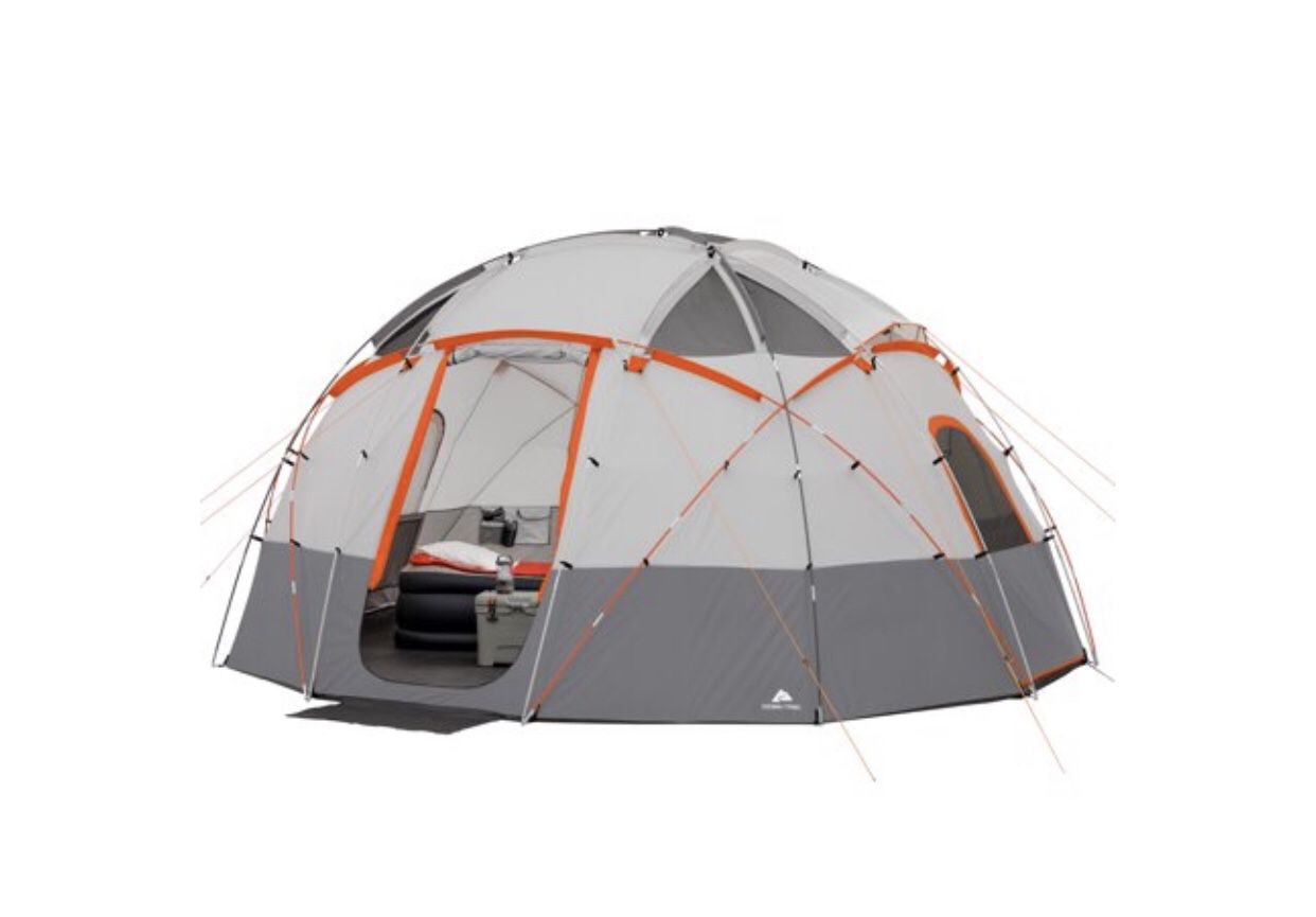 Ozark trail 12-person base camp tent with light