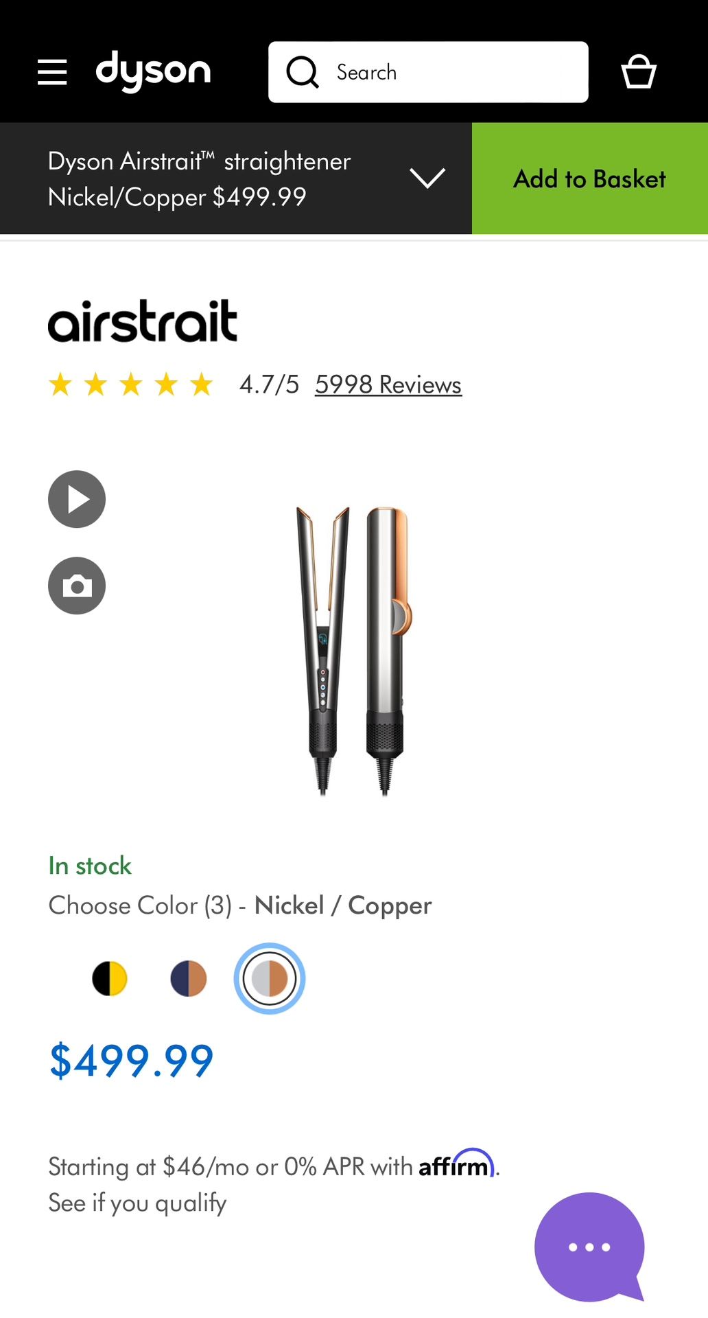Dyson Airstrait Straightener