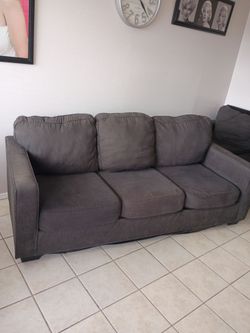 Dark gray couches / no pets hair