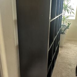 IKEA Black Malm 16 Cube Shelving Unit 