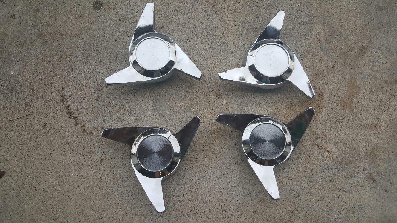 Nice set of chrome Dayton style wire wheel 3 wing spinner knockoffs