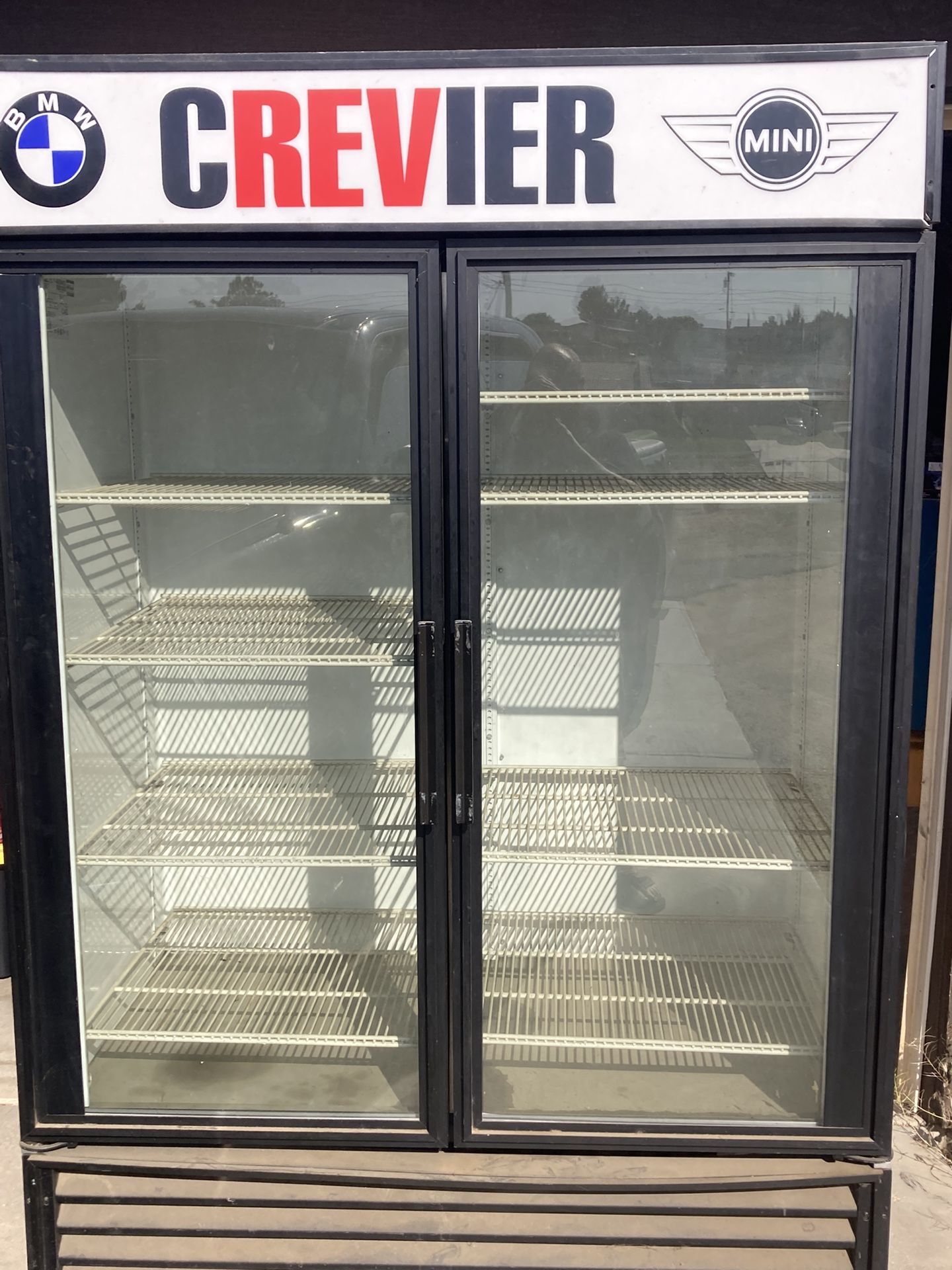 Huge Double Door Outside Fridge.