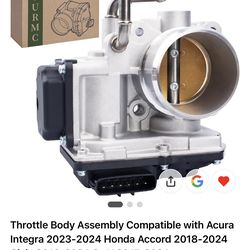 Throttle Body Assembly Compatible with Acura Integra 2023-2024 Honda Accord 2018-2024 Civic 2016-2024 Cr-V 2017-2024 Replaces#1640059B003 672028