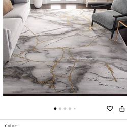 Area Rug Grey/Gold 5'3" x 7'6"