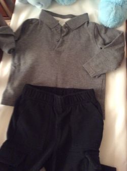 Infant boys Henley shirt with sweatpants