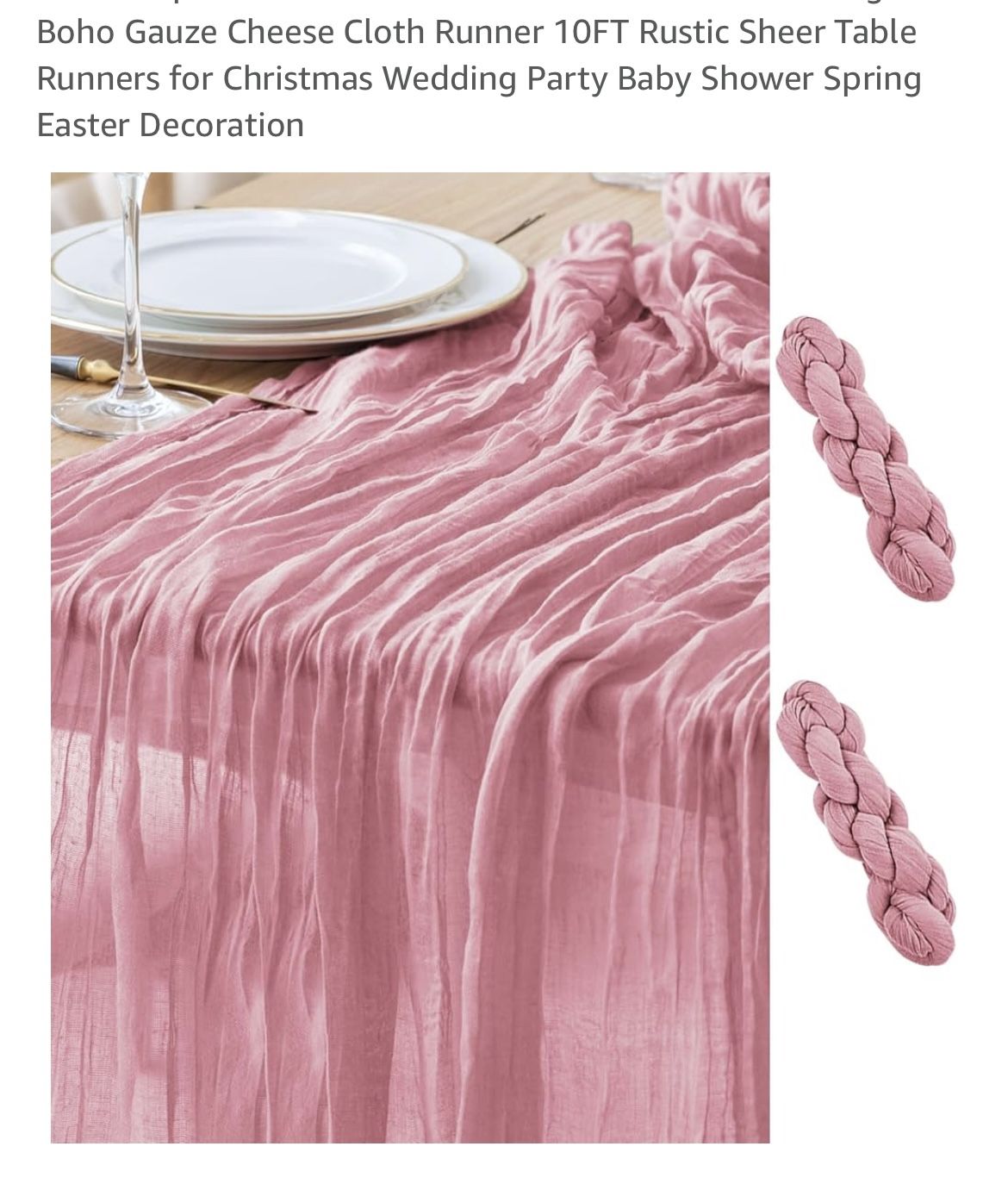 Pink Cheesecloth Table Runners