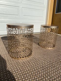 Gold Metal Accent Tables Set of 2