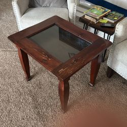 Side Table Glass Top Display Table