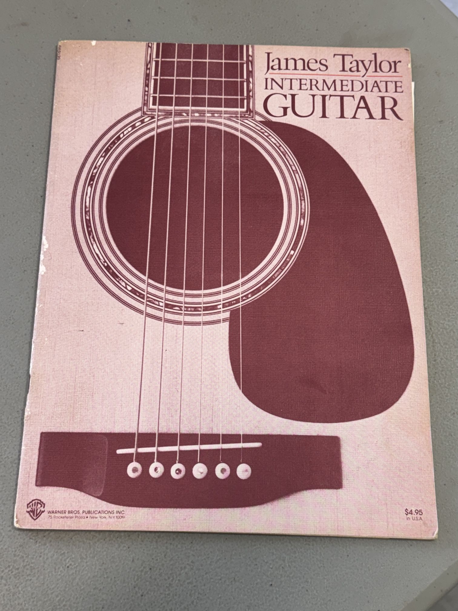 Rare Vintage James Taylor Intermediate Guitar Songbook, Sheet Music 1979 Warner Bros. Includes a page of handwritten notes
