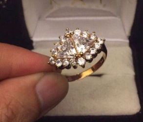 Sterling Gold Tone CZ Ring