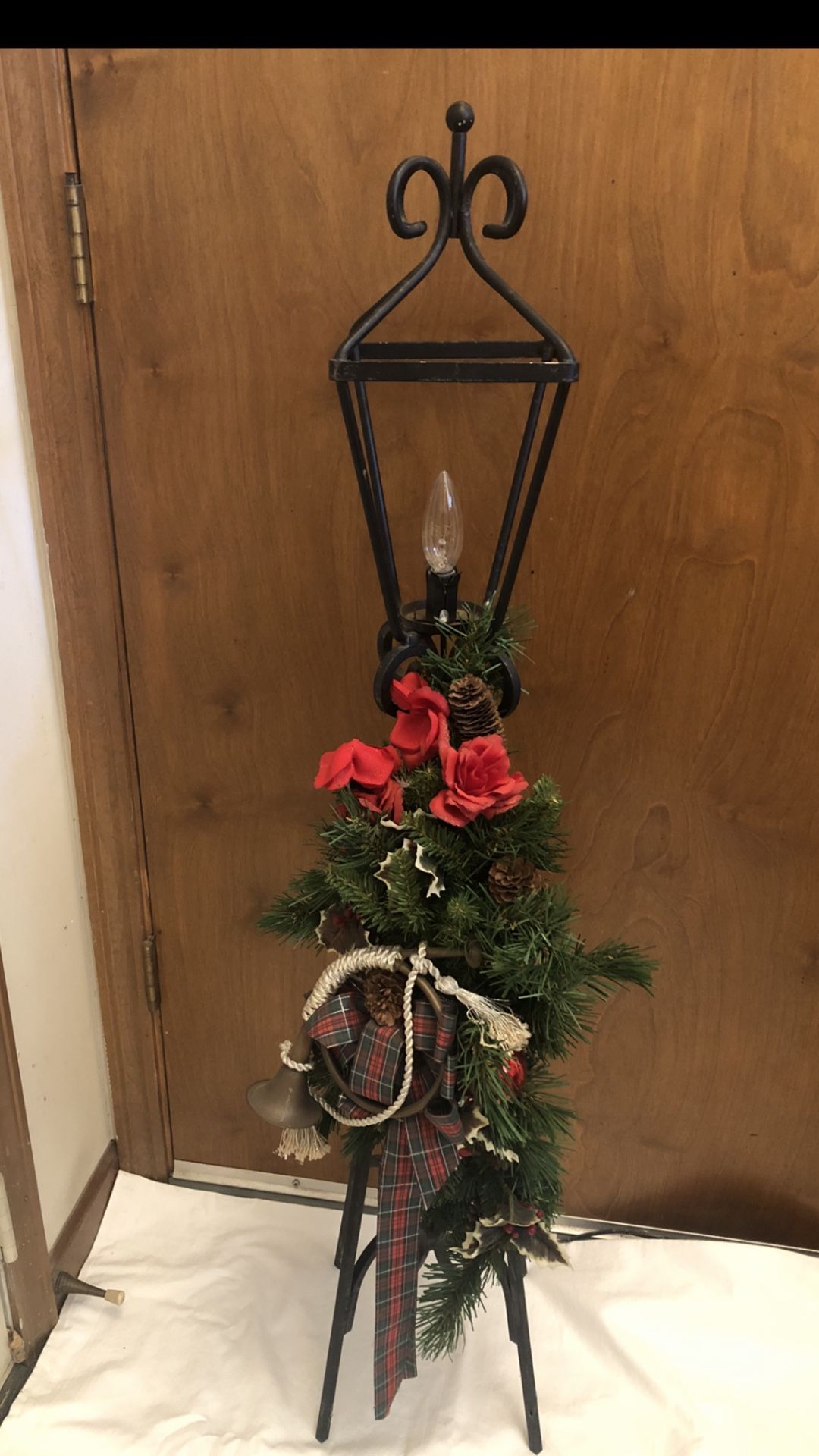 Vintage 46” Wrought Iron Christmas Lantern