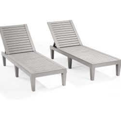 2 set Patio Chairs - Waterproof Outdoor Chaise Lounge Chair