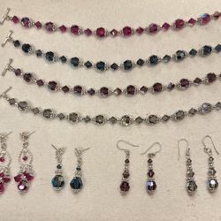 Swarovski Crystal And Sterling Silver Bracelet Sets