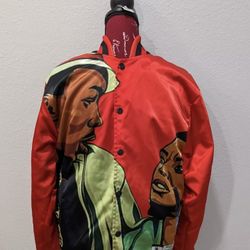 Humble Hustla Red Satin Bomber Jacket Men's Size M Windbreaker